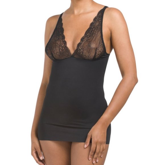 BODY BEAUTIFUL Lace Bodice Shaping Top in Black 186tn - Picture 1 of 4